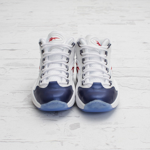 Reebok Question Mid (White/Pearlized Navy/Red) at Concepts