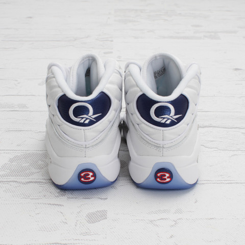 Reebok Question Mid (White/Pearlized Navy/Red) at Concepts