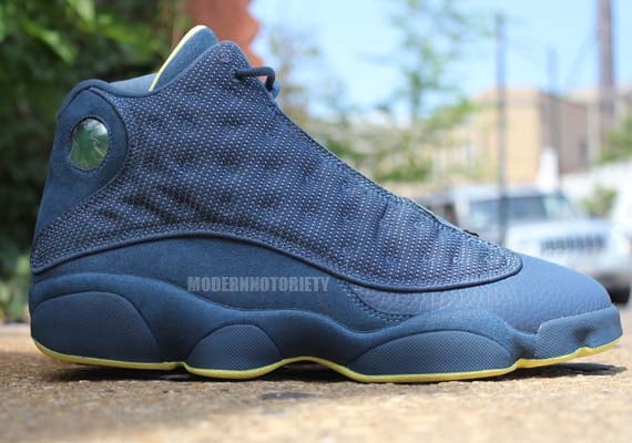 jordan 13 squadron blue on feet