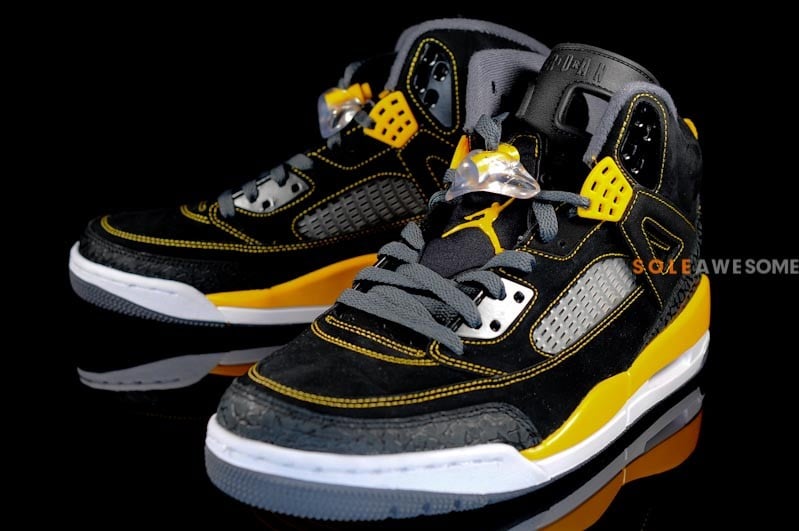 jordan spizike black university gold