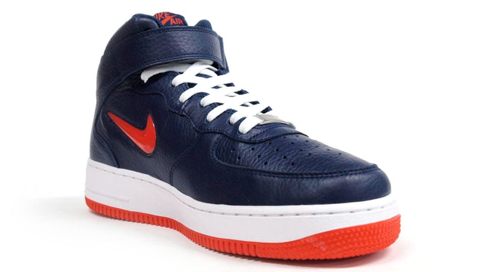 Nike Air Force 1 Mid Jewel NYC ‘Midnight Navy/Team Orange’ at mita