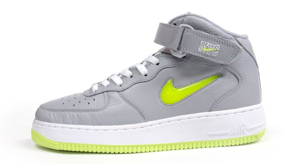 Nike Air Force 1 Mid Jewel NYC ‘Wolf Grey/Volt’ at mita