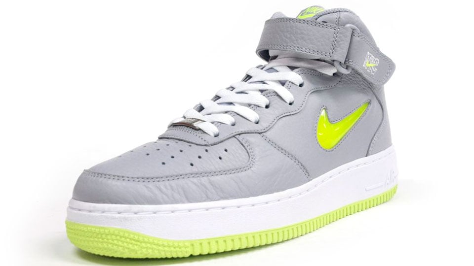 Nike Air Force 1 Mid Jewel NYC ‘Wolf Grey/Volt’ at mita