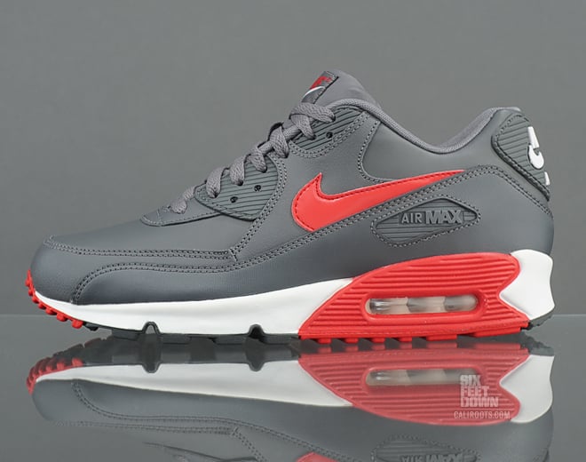 nike air max 90 grey and red