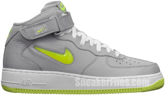 Nike Air Force 1 Mid Jewel NYC ‘Wolf Grey/Volt’ – Official Images