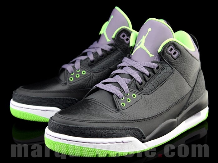 Air Jordan III (3) 'Black/Green-Purple'