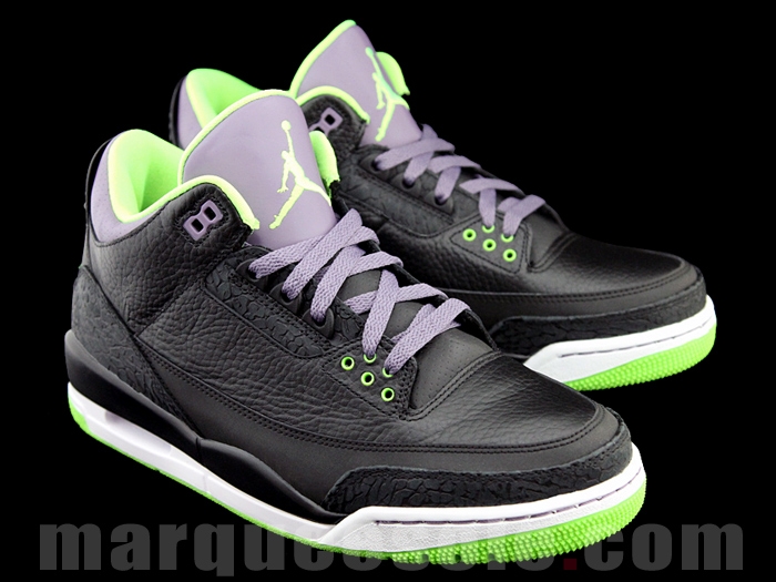 Air Jordan III (3) 'Black/Green-Purple'