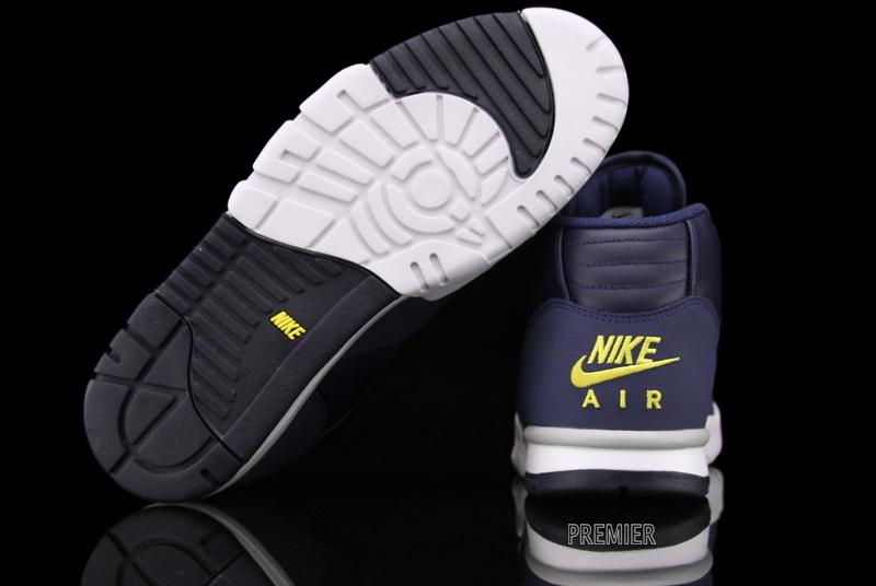 Nike Air Trainer 1 Mid Premium ‘Midnight Navy/Wolf Grey-Obsidian-Tour Yellow’ at Premier