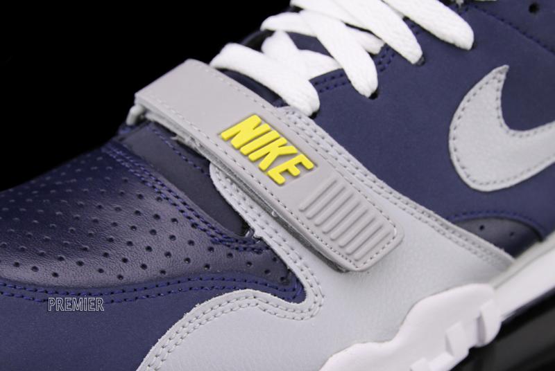 Nike Air Trainer 1 Mid Premium ‘Midnight Navy/Wolf Grey-Obsidian-Tour Yellow’ at Premier