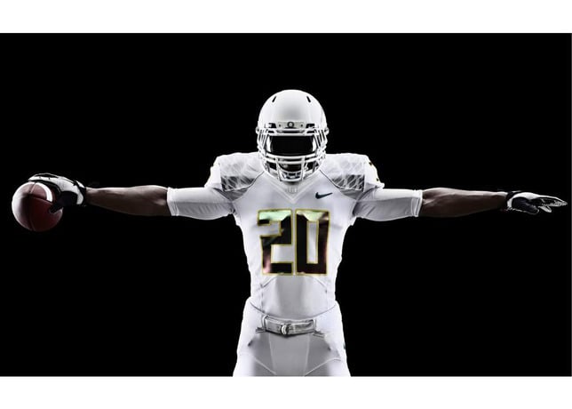 Oregon Ducks' White Vapor Colorway Highlights Nike Football’s Lightest, Fastest Uniform Ever