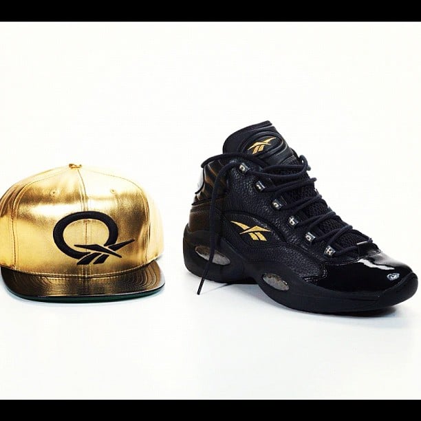 Reebok Question Mid 'Black/Metallic Gold'