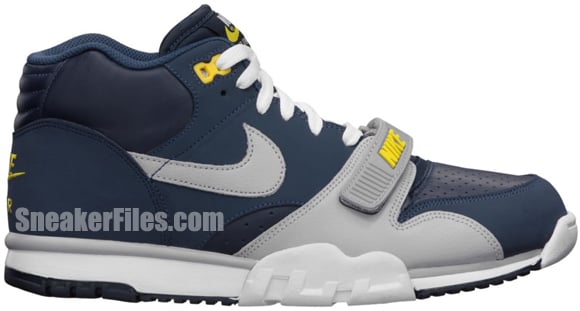 Release Reminder: Nike Air Trainer 1 Mid Premium ‘Midnight Navy/Wolf Grey-Obsidian-Tour Yellow’
