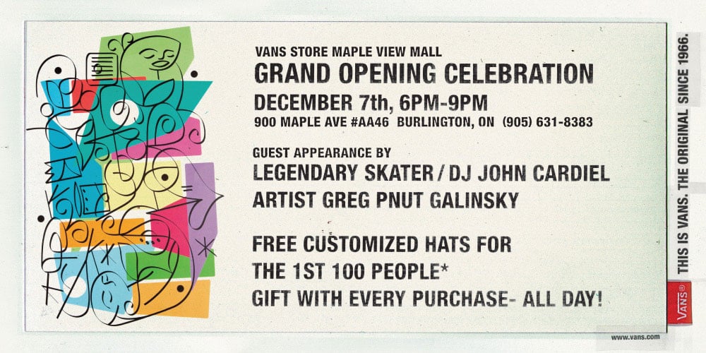 Celebrate Vans' First Two Canadian Stores December 7 & 8