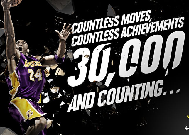 Nike Celebrates Kobe Bryant S 30 000 Point Milestone Sneakerfiles