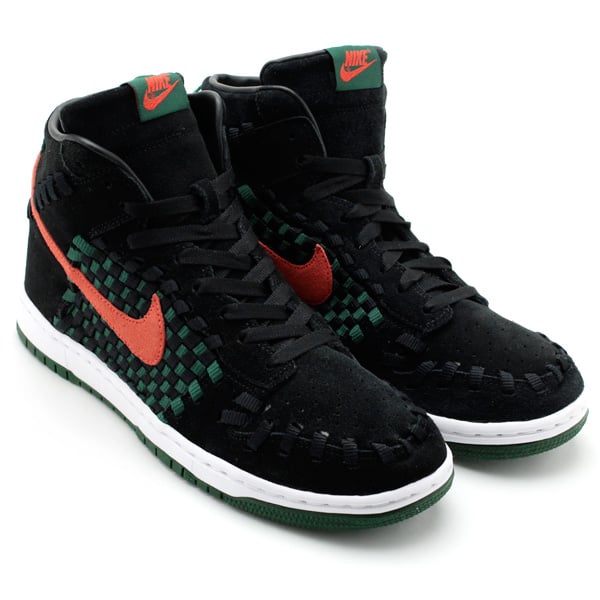 Nike Dunk High Woven 'Black/Orange-Green'- SneakerFiles