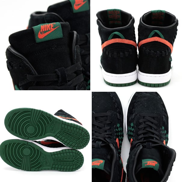 Nike Dunk High Woven ‘Black/Orange-Green’