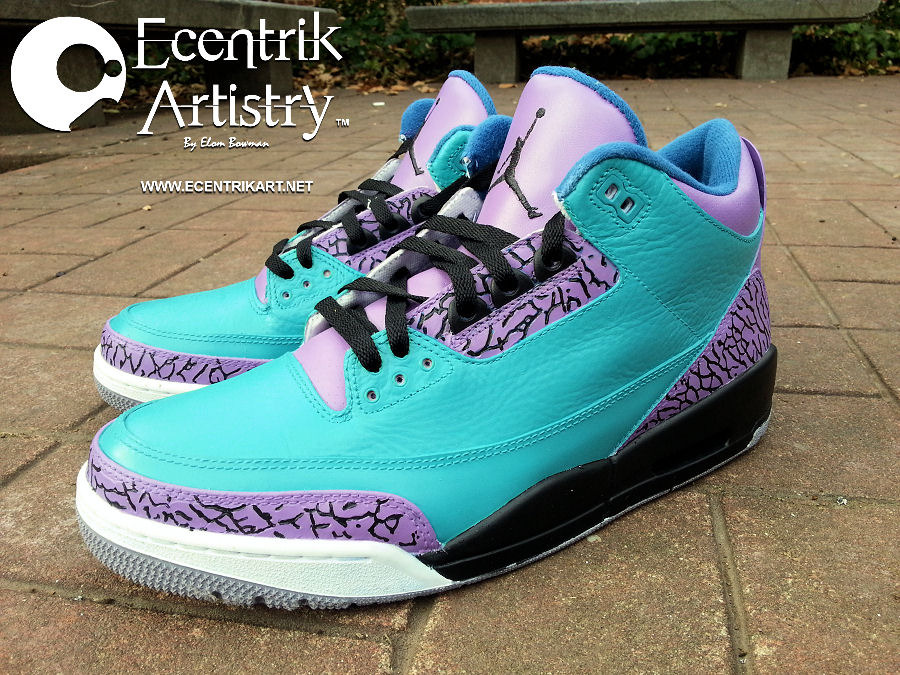 Air Jordan 3 'Aqua Grape' Custom 