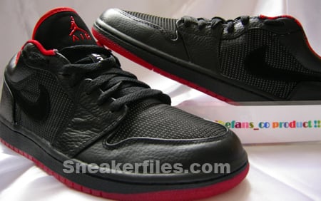 Air Jordan Retro I Low Black Red Fitforhealth