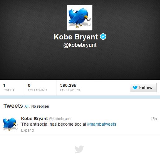 Kobe Bryant Joins Twitter