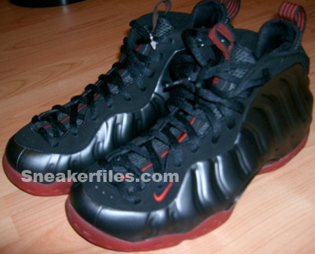 red and black nike foams