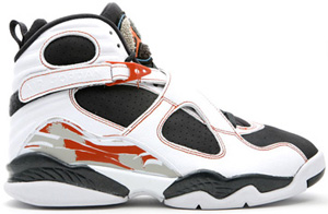 white and orange 8s