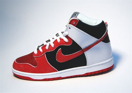red black and white dunks