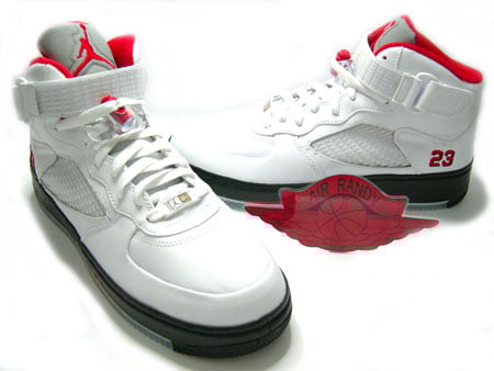 Air Jordan Force Fusion V (5) – White / Black – Fire Red
