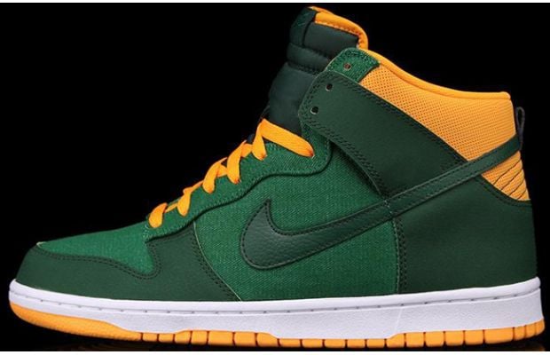 nike dunk high green yellow