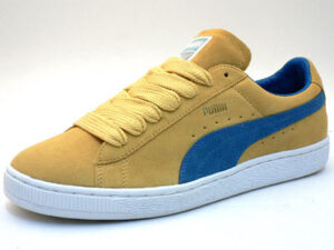 Puma Suede Mustard Yellow/Blue and Beige/Light Beige