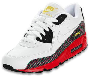 Nike Air Max 90 Womens White/Red/Black/Yellow