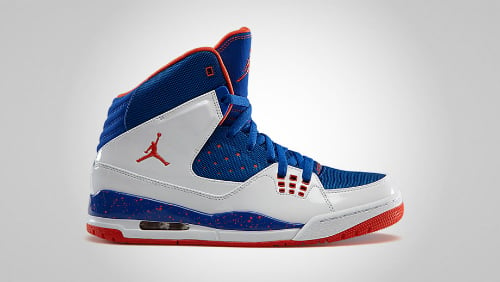 white orange and blue jordans