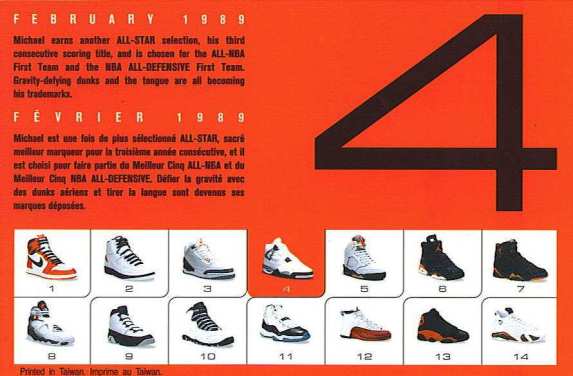 jordan shoe number card