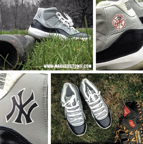 Air Jordan XI Yankees Customs by Mache