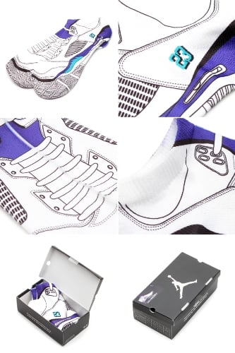 Air Jordan Retro V (5) Grapes Sublimated Bootie Socks