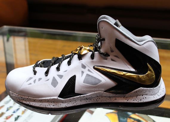 White/Gold Nike LeBron X P.S. Elite 