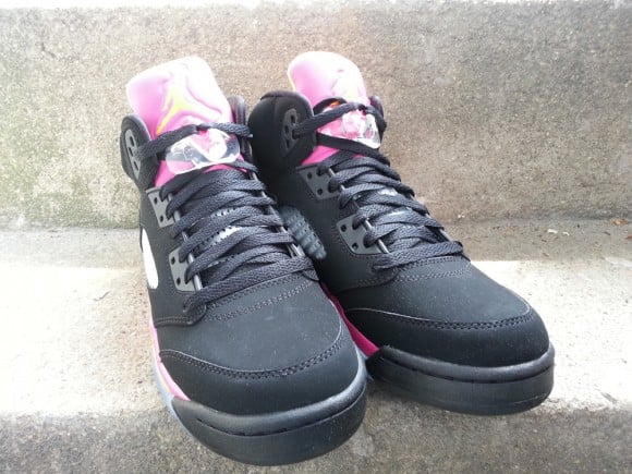 Air Jordan 5 Retro GS Black Bright Citrus Fusion Pink Detailed Pics