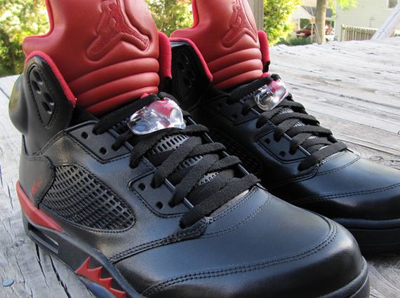 Air Jordan V Infrared Smoke Bottom Customs by Cali Kid Drew