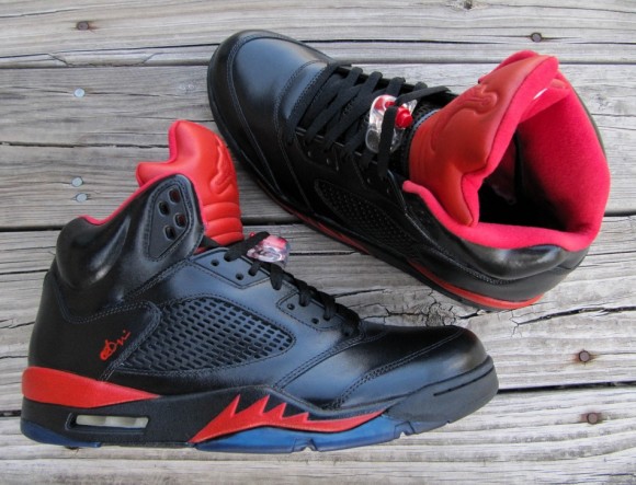 Air Jordan V Infrared Smoke Bottom Customs by Cali Kid Drew