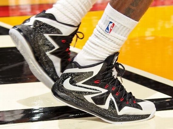 Nike LeBron X Elite White Black Speckle PE