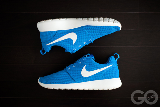 blue nike roshe runs