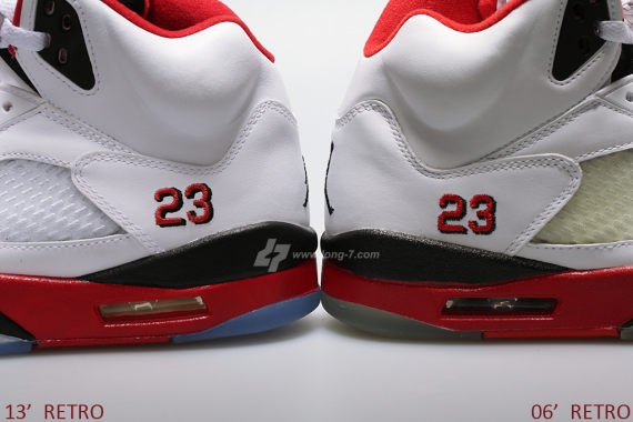 2006 vs 2013 Air Jordan V Retro Fire Red Edition