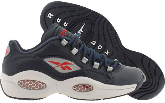 Reebok Question Low Navy Steel Red Silver