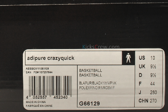 adidas adiPure Crazyquick Black Vivid Pink Now Available