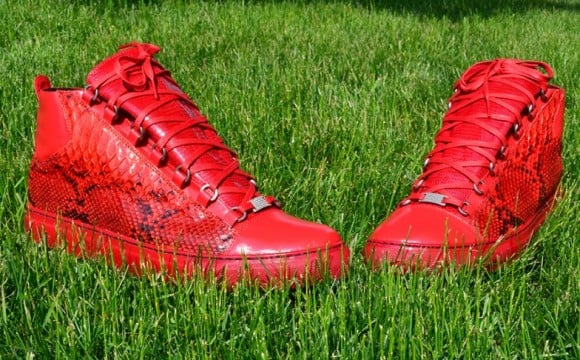 Blue and Red Python Balenciaga Arenas for LeBron James by PMK Customs