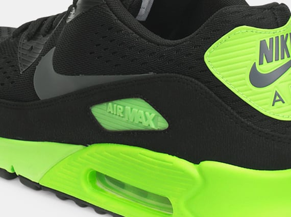 lime green and black air max 90