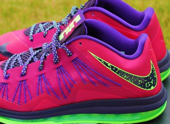 Nike LeBron X Low Red Plum/Electric Green- Another Look