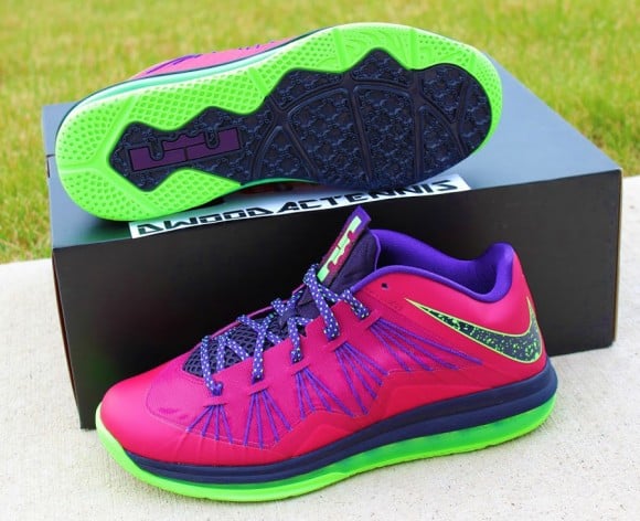Nike LeBron X Low Red Plum Electric Green Another Look