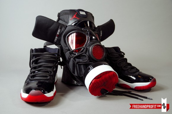 Air Jordan XI Bred Gas Mask by Freehand Profit