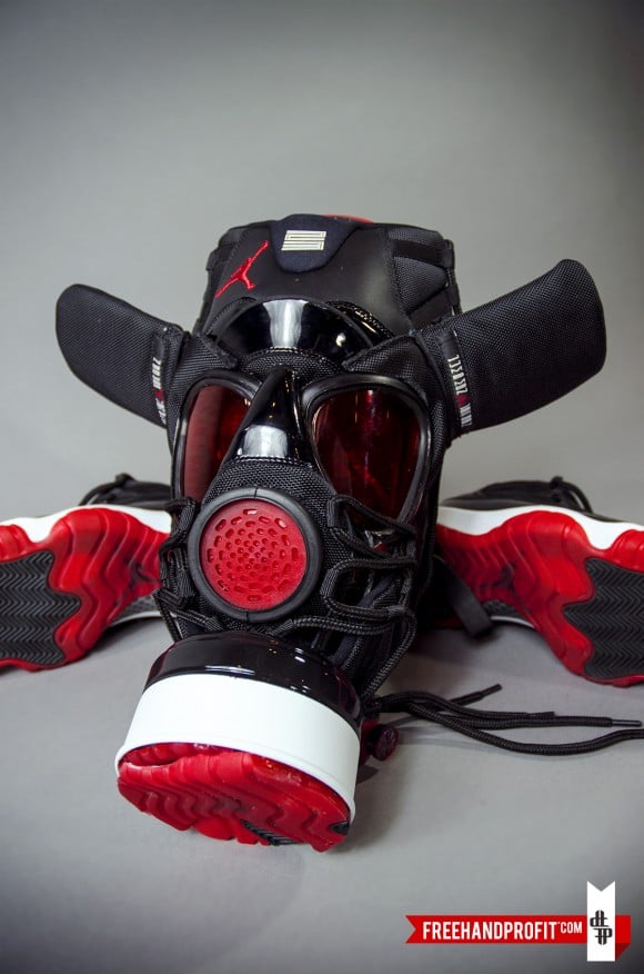 Air Jordan XI Bred Gas Mask by Freehand Profit