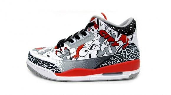 Air Jordan III Sin City Customs by Sekure D 